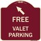 Signmission Free Valet Parking W/ Upper Left Arrow Heavy-Gauge Aluminum Sign, 18" x 18", BU-1818-23941 A-DES-BU-1818-23941 - alternate 1